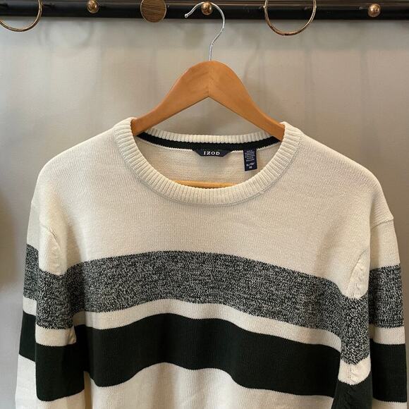 IZOD Crewneck Sweater | Striped, Classic Fit, Neutral Colors, XL, NWOT - Picture 3 of 9